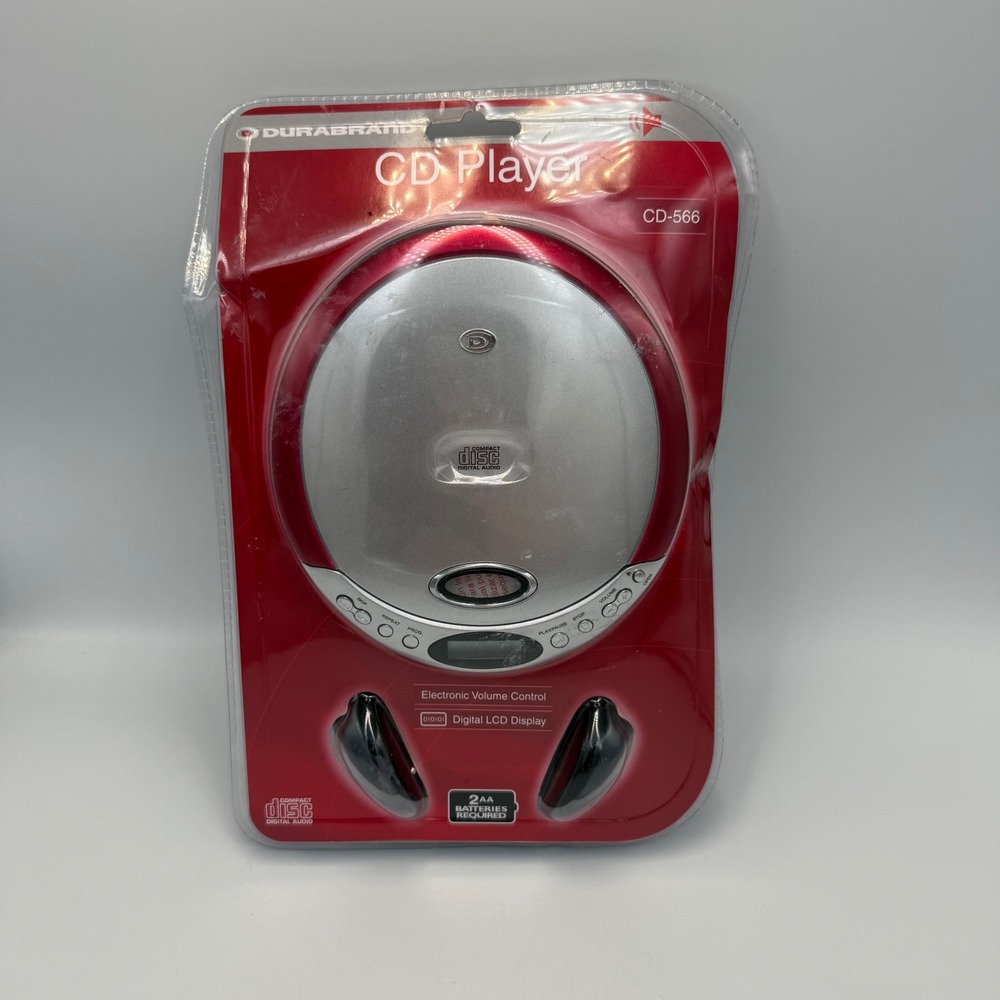 Durabrand CD-566 Portable CD Player Silver Red New Sealed with Headphones